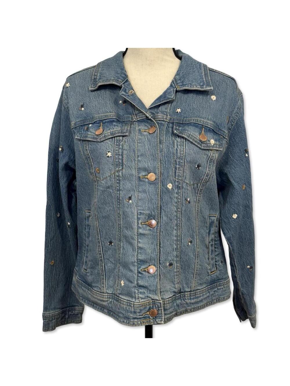Universal Thread NWT Embroidered Floral Denim Jacket - Size L